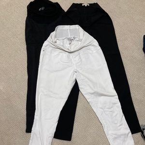 Lot of three pairs of maternity pants. Rosie Pope, A Pea in the Pod, Liz Lange